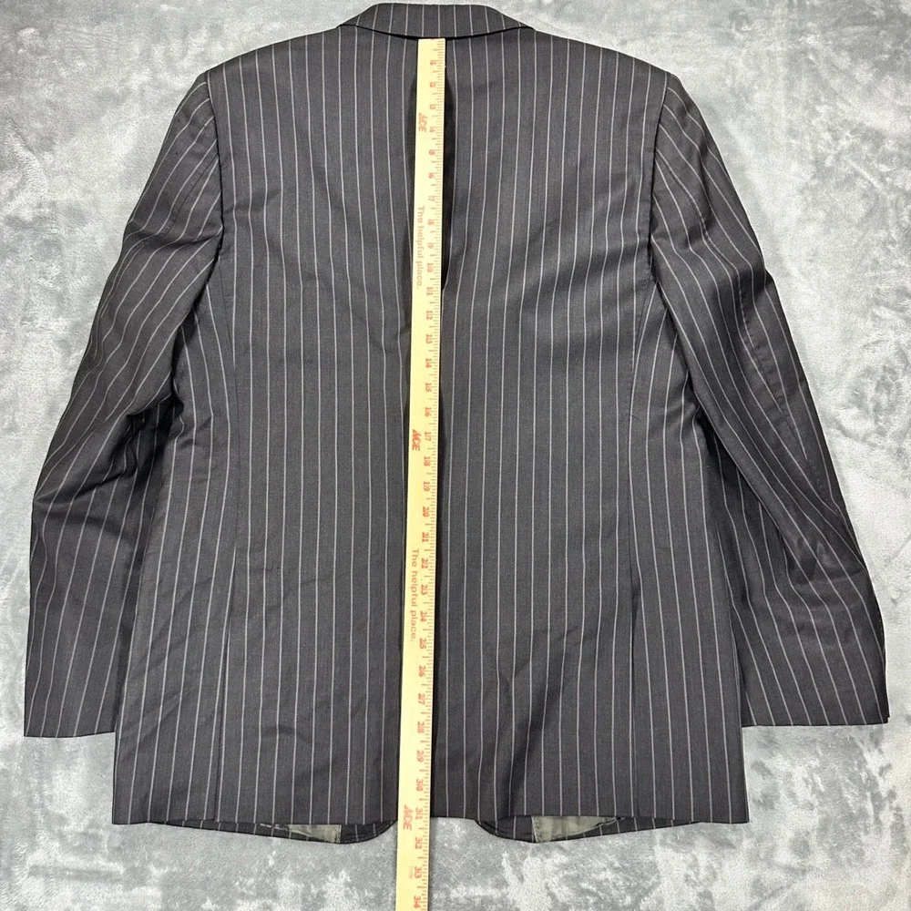 Banana Republic Mens 44R Wool Pinstripe Blazer Jacket Charcoal Grey 324008-00